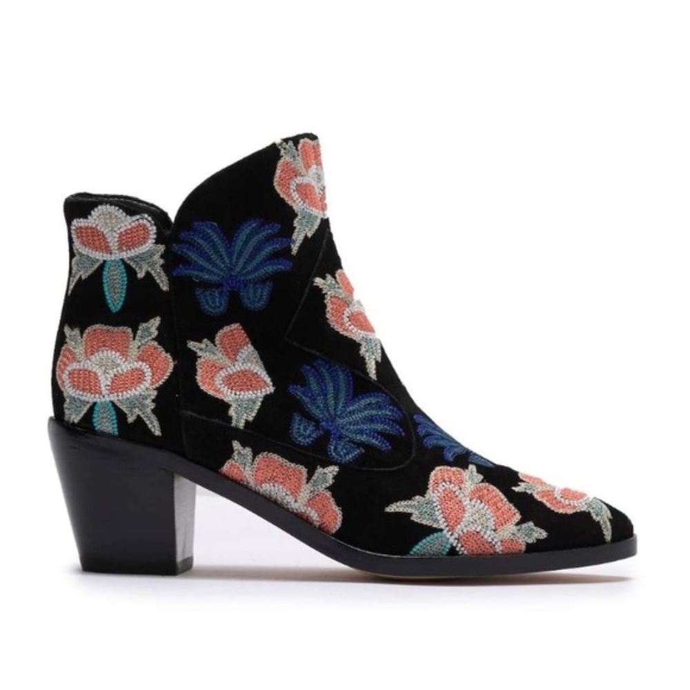 rebecca minkoff // floral embroidered booties